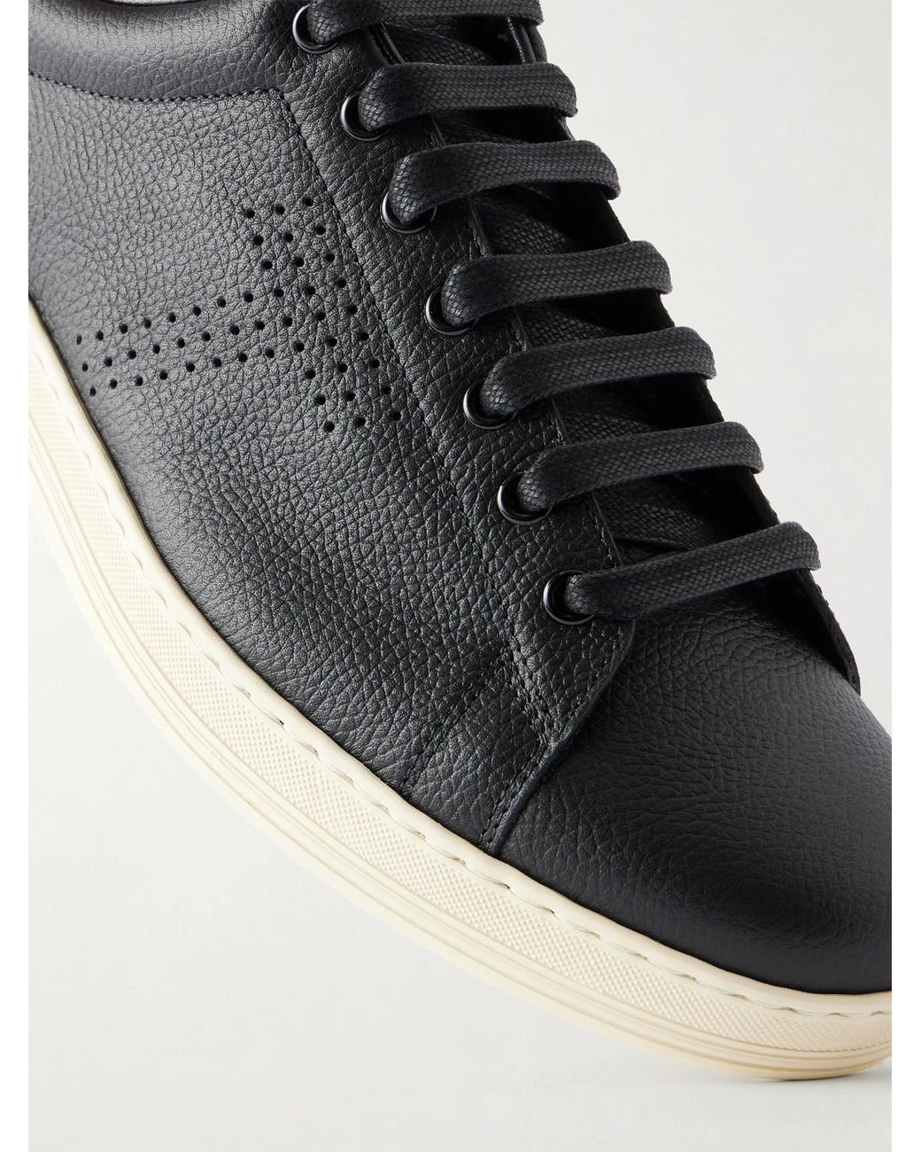 Tom Ford Blue Warwick Full-grain Leather Sneakers for men