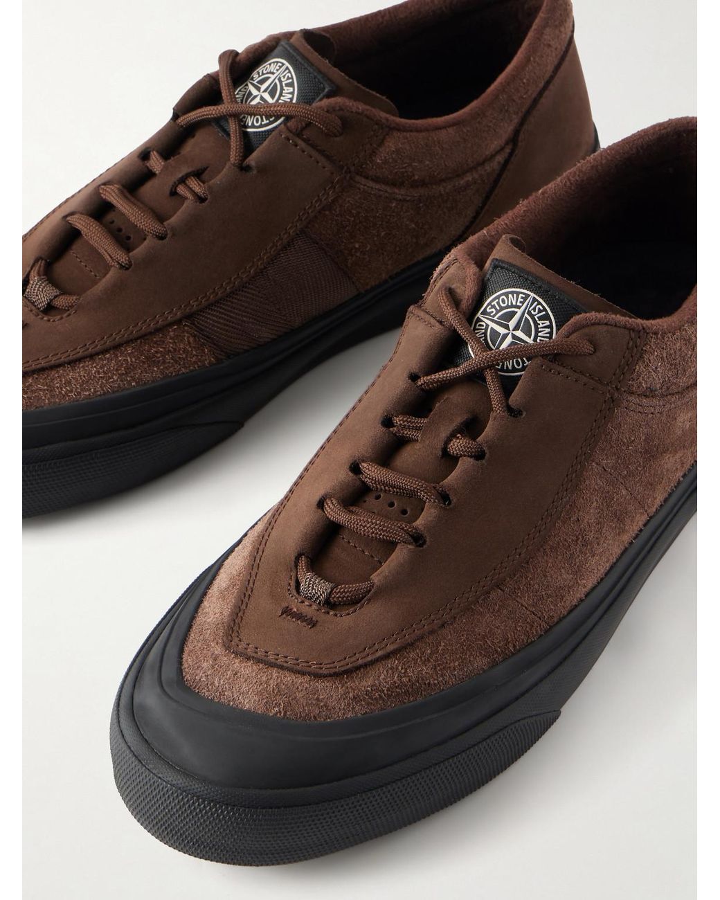 Stone Island Brown Suede Sneakers for men