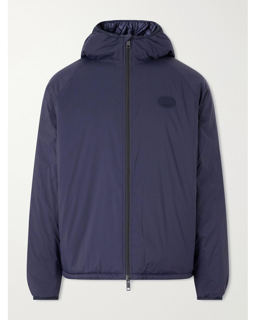 Burberry Blue Logo-Appliquéd Shell Hooded Jacket for men