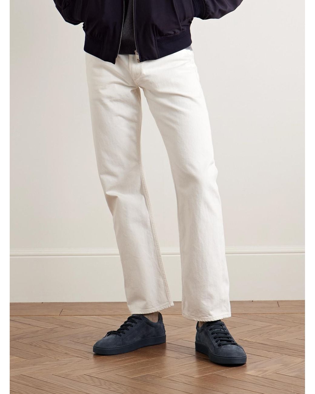 Tod's Blue Panelled Rubber-Trimmed Suede Sneakers for men