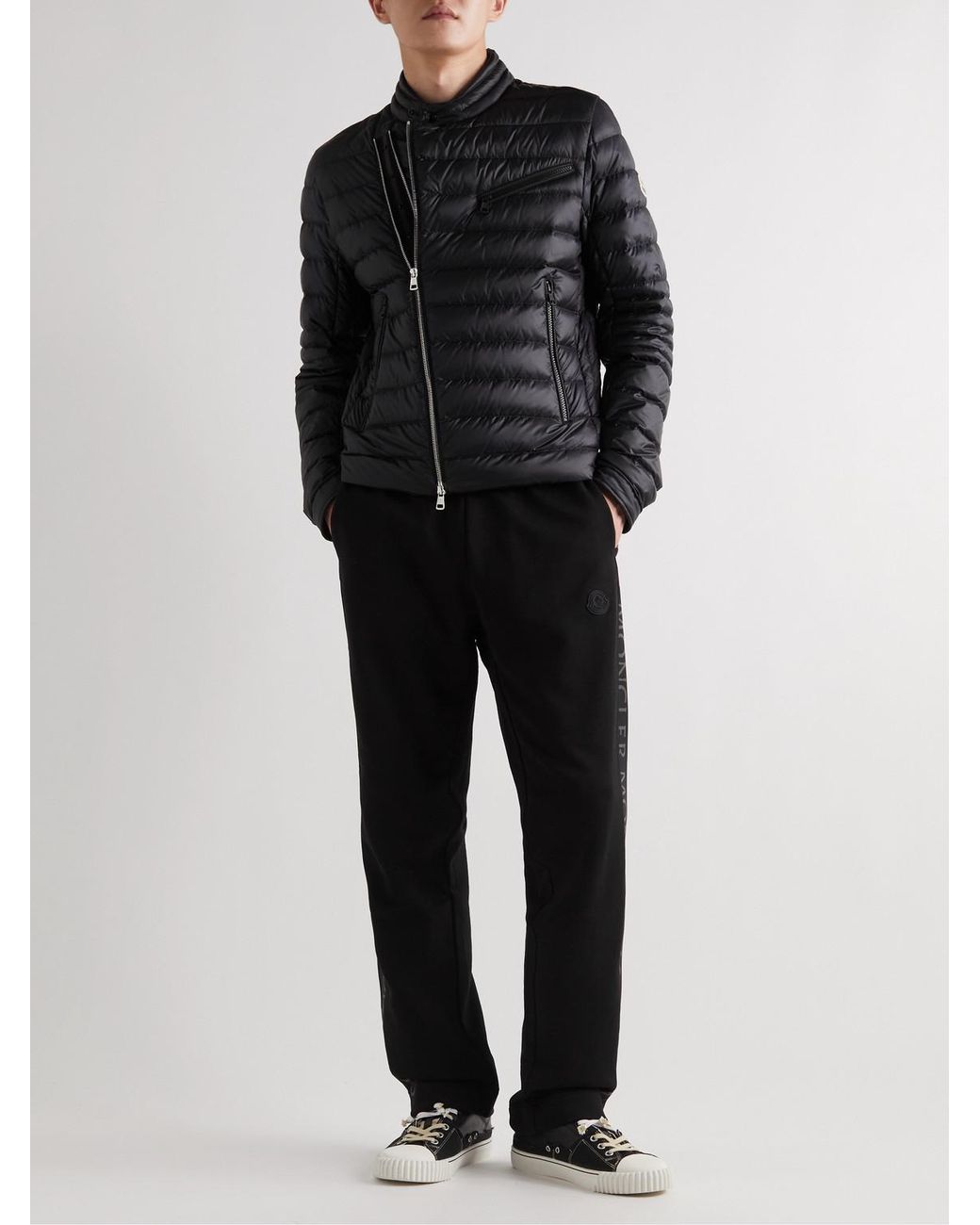 Moncler Black Helianthe Grosgrain-Trimmed Quilted Nylon Down Jacket for men