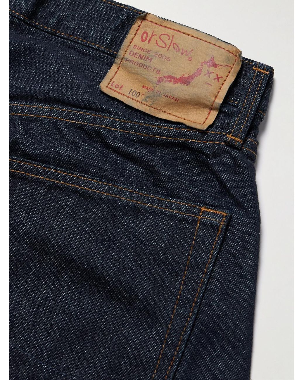 Orslow Blue Super Dad's Straight-Leg Jeans for men