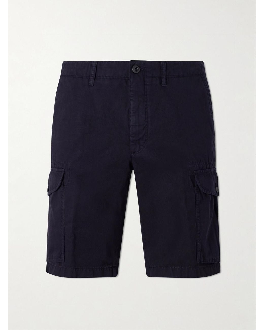 Slowear Blue Incotex Straight-Leg Cotton And Linen-Blend Shorts for men
