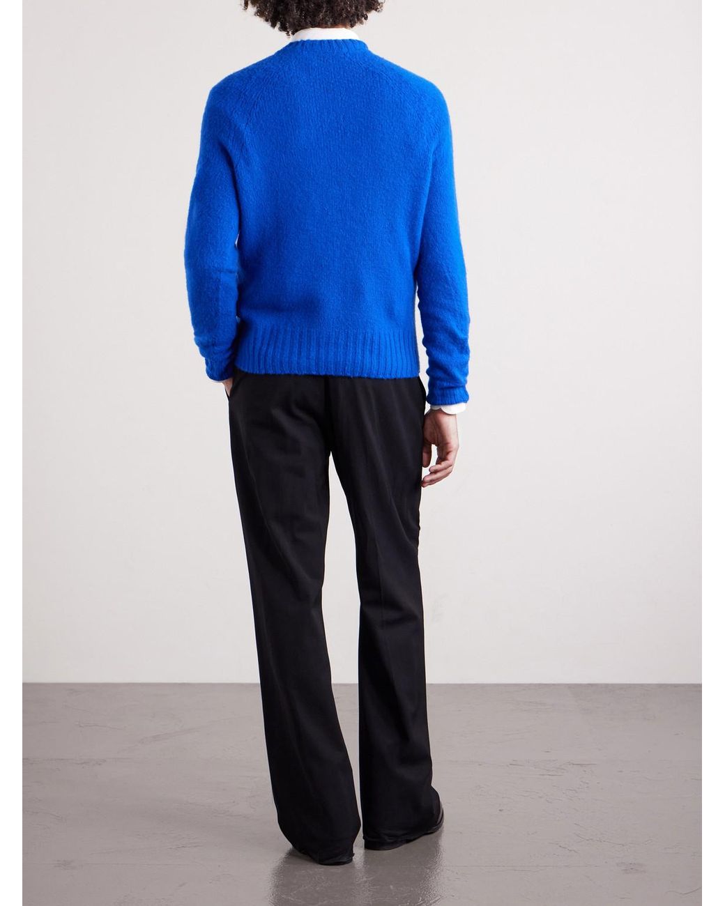 Tom Ford Blue Brushed Cashmere Sweater for men
