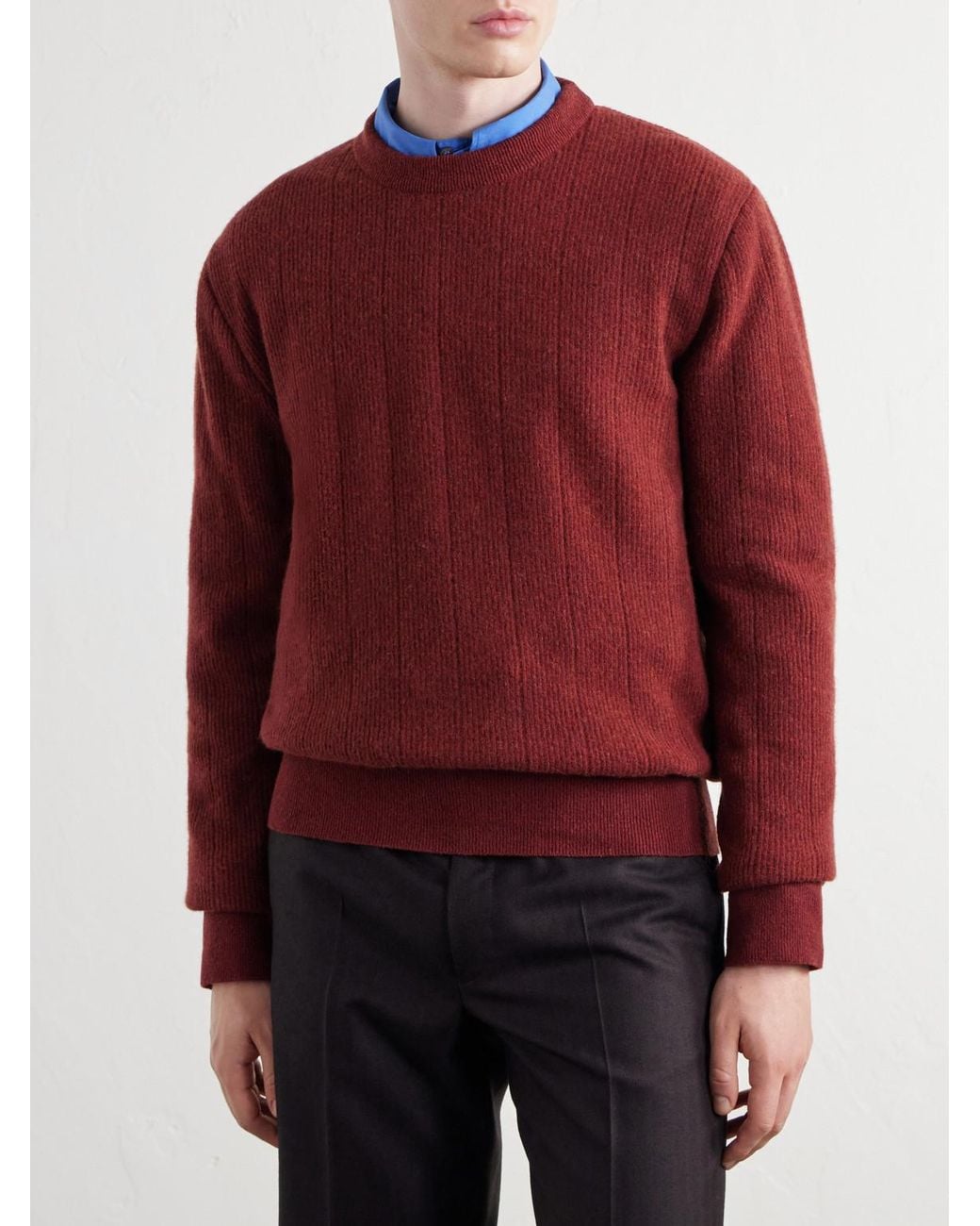 Oliver Spencer Red Blenheim Wool Sweater for men