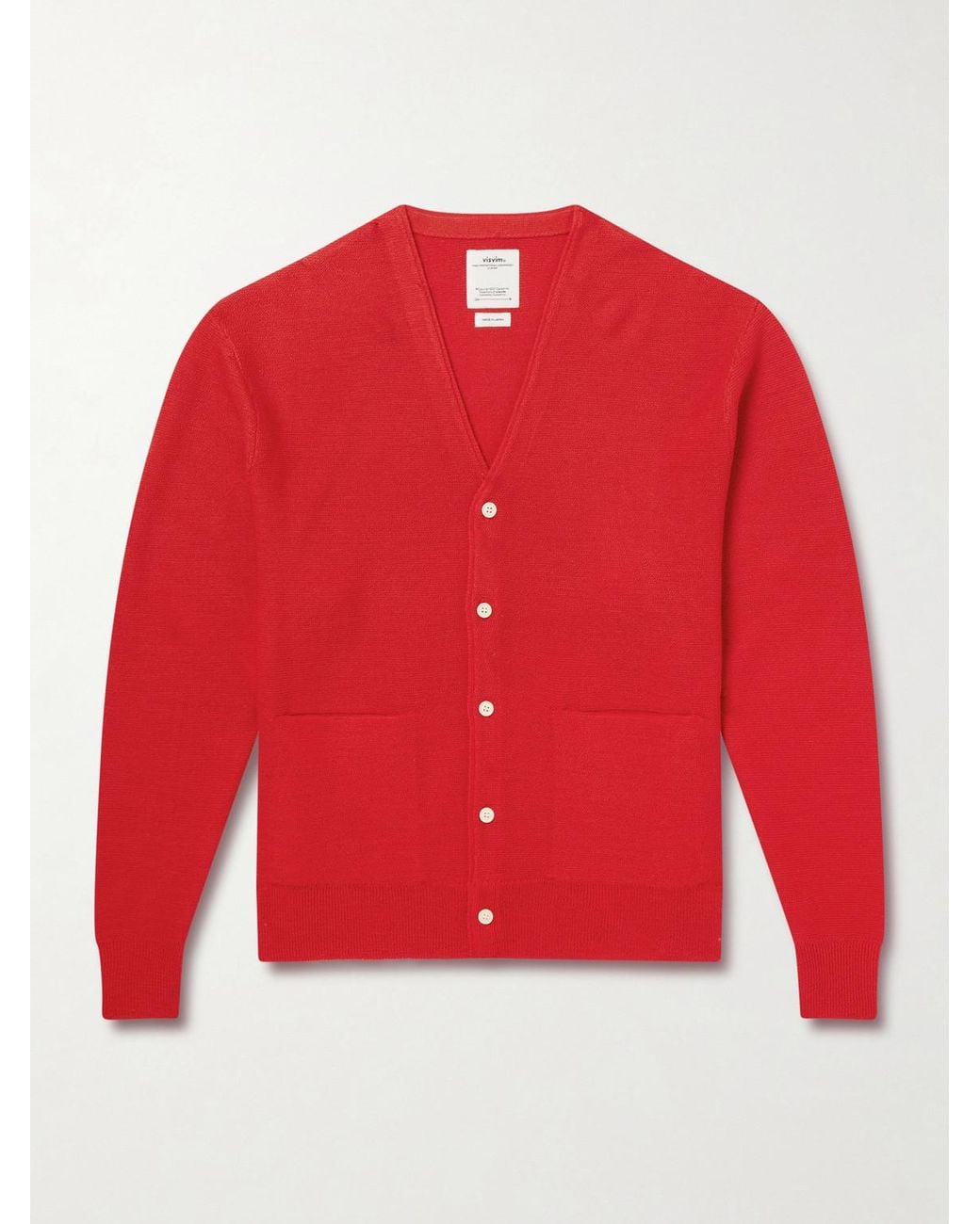 Visvim Red Selmer Wool Cardigan for men