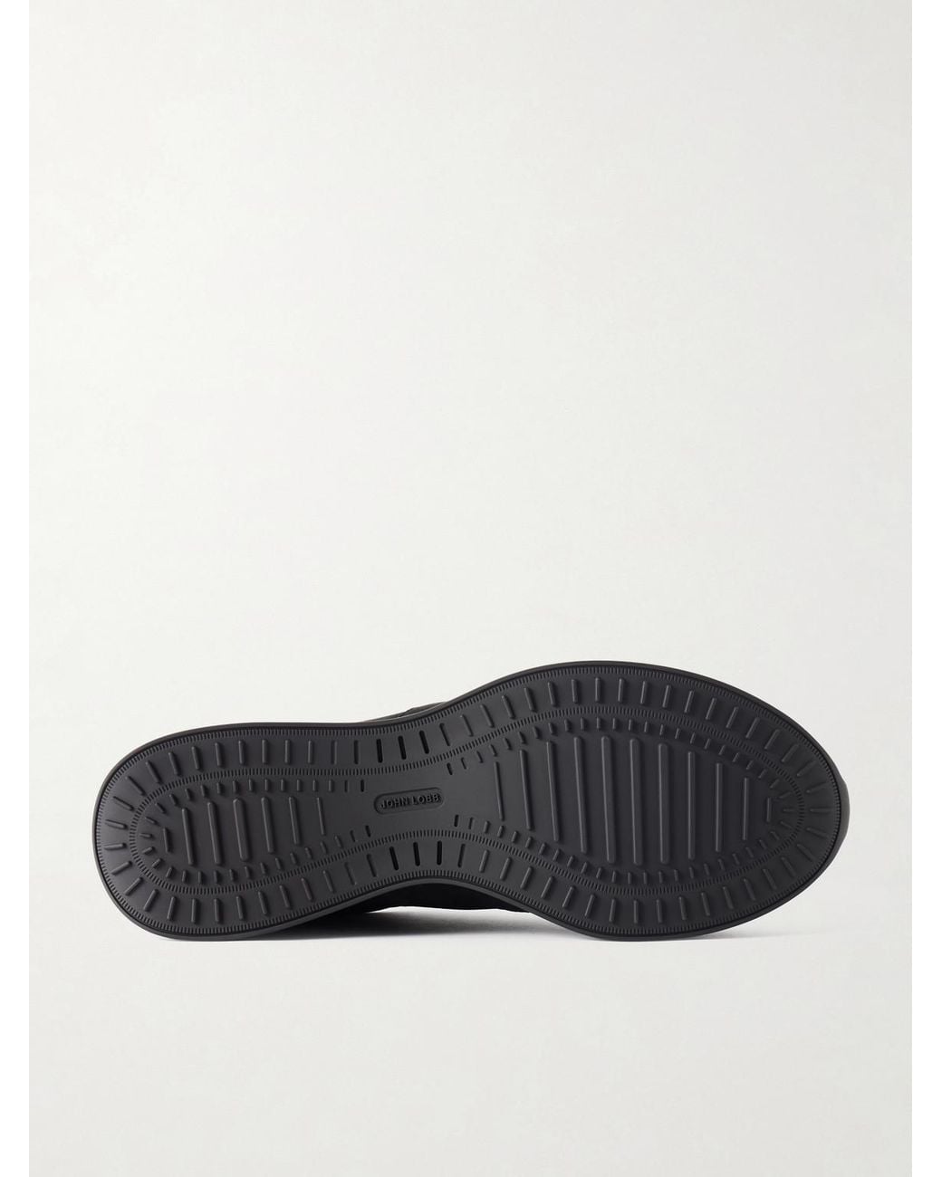 John Lobb Black Elastic Stream Nubuck Sneakers for men
