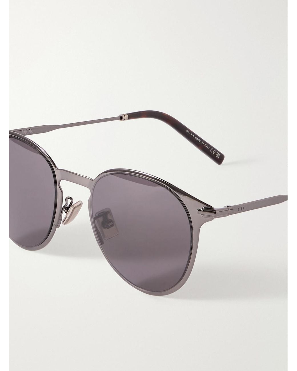 Diorblacksuit R8U Round-Frame Metal Sunglasses di Dior da Uomo