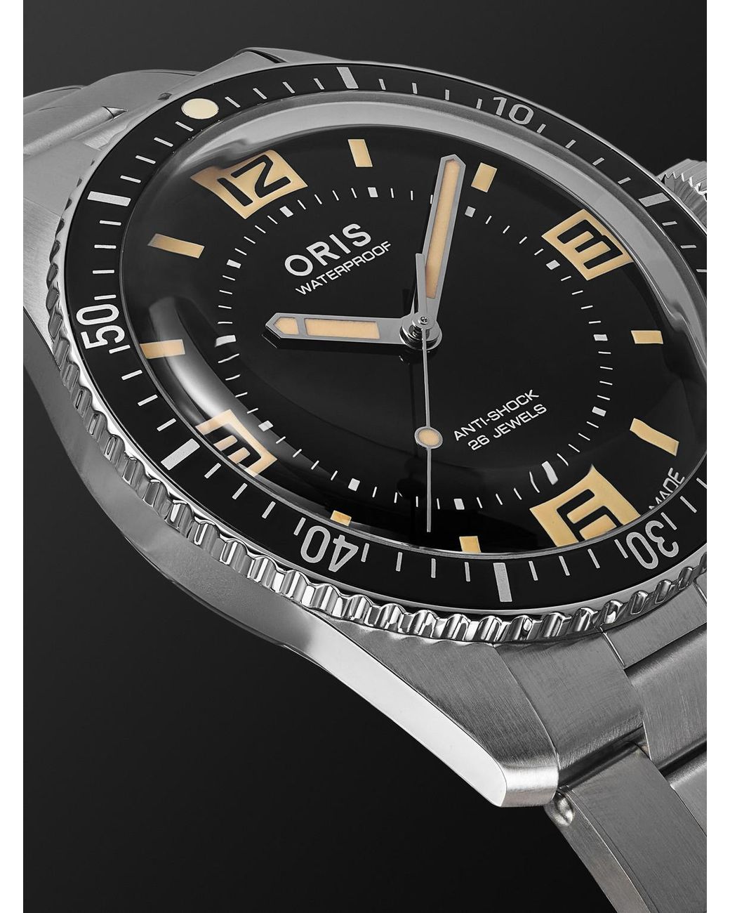 Oris Black 60Th Anniversary Edition Automatic Stainless Steel Watch, Ref. 01 733 7772 4034-Set for men