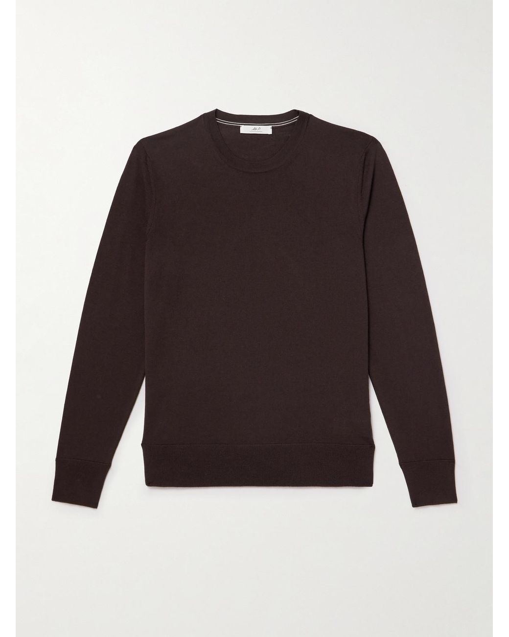 Mr P. Brown Merino Wool Sweater for men