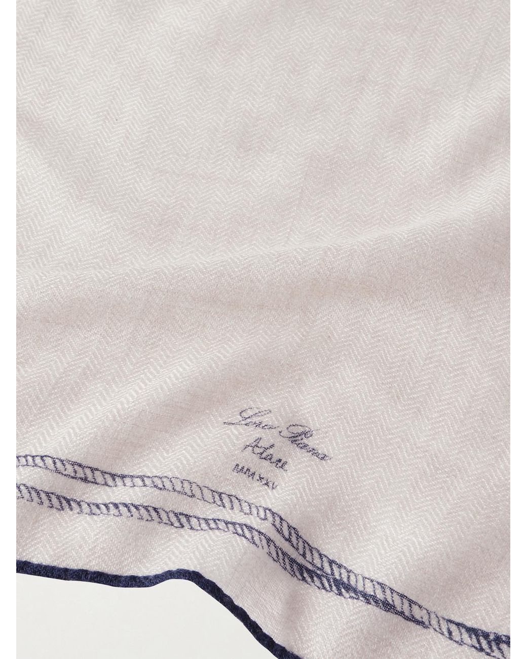 Loro Piana Gray Embroidered Cashmere And Silk-Blend Voile Scarf for men