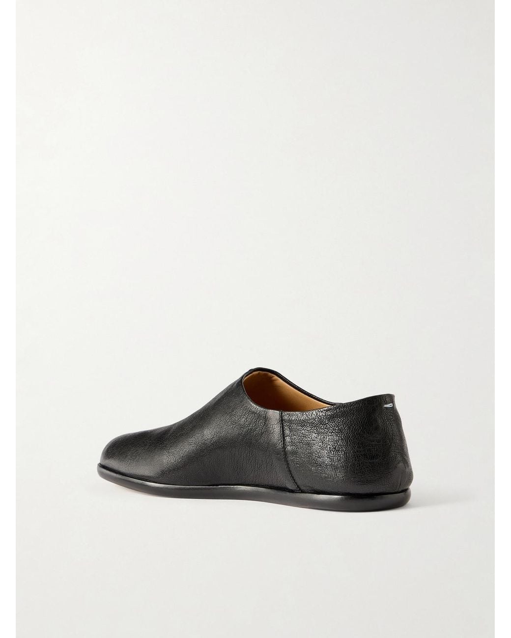 Maison Margiela Black Tabi Babouche Split-Toe Leather Slip-Ons for men