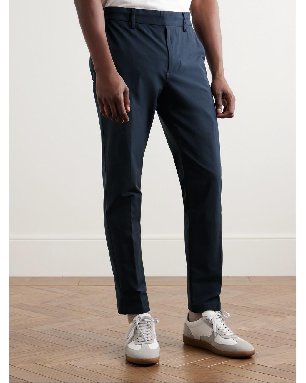 James Perse Blue Slim-Fit Stretch Cotton-Blend Trousers for men