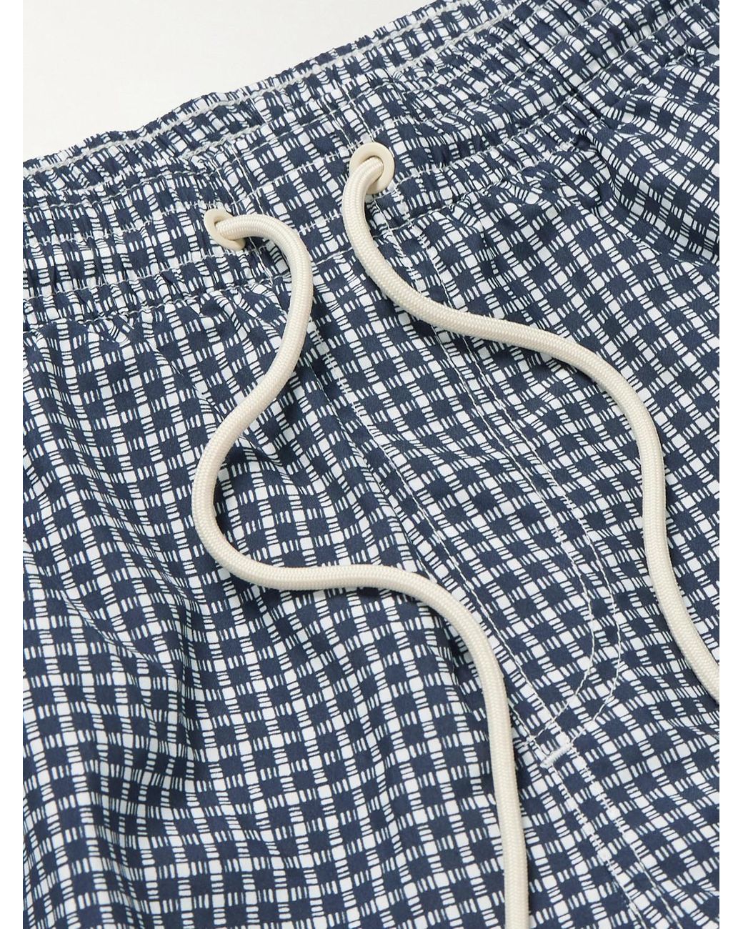 Loro Piana Blue Daneu Straight-leg Mid-length Checked Swim Shorts for men