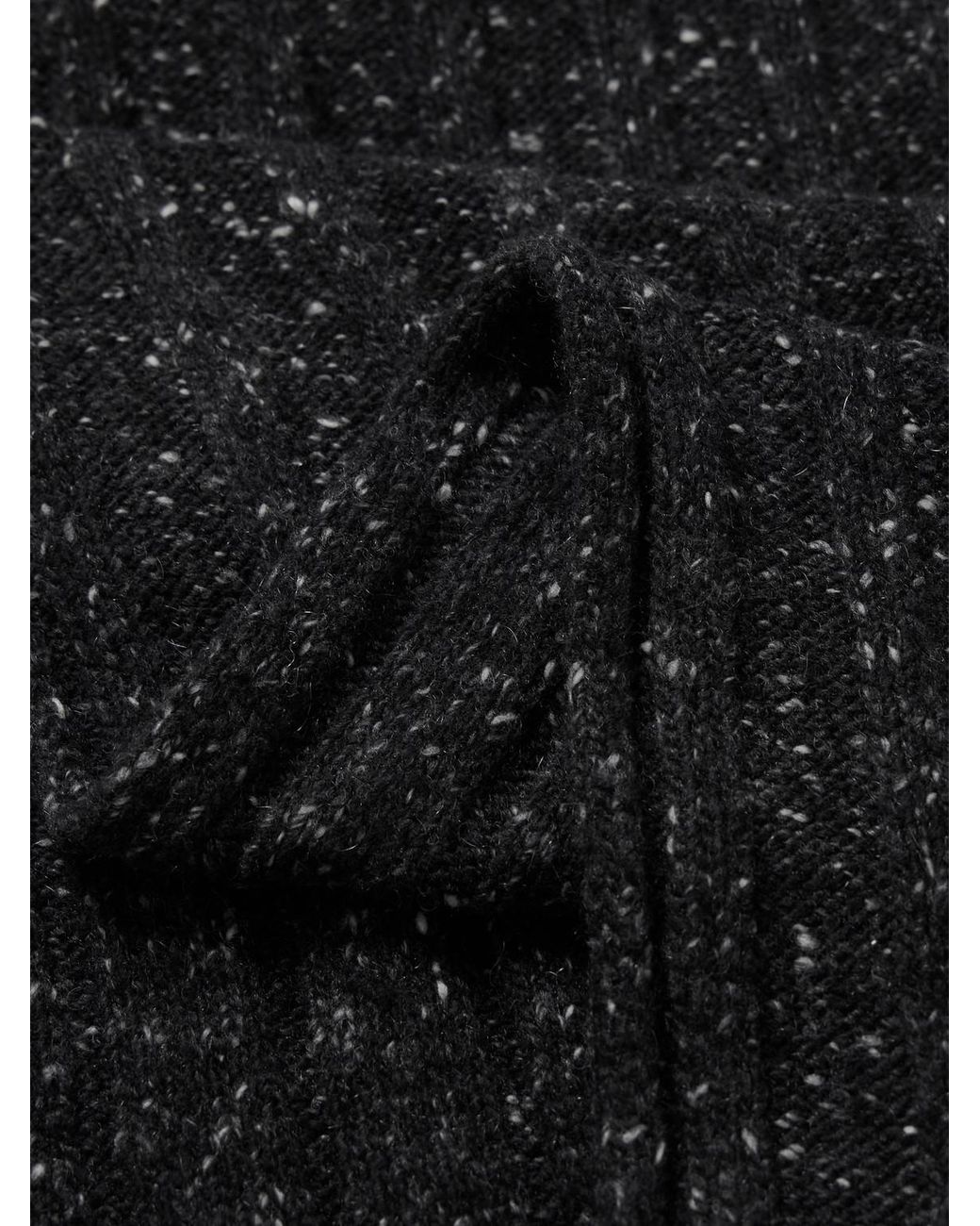 Ribbed Cashmere Scarf di Brunello Cucinelli in Black da Uomo