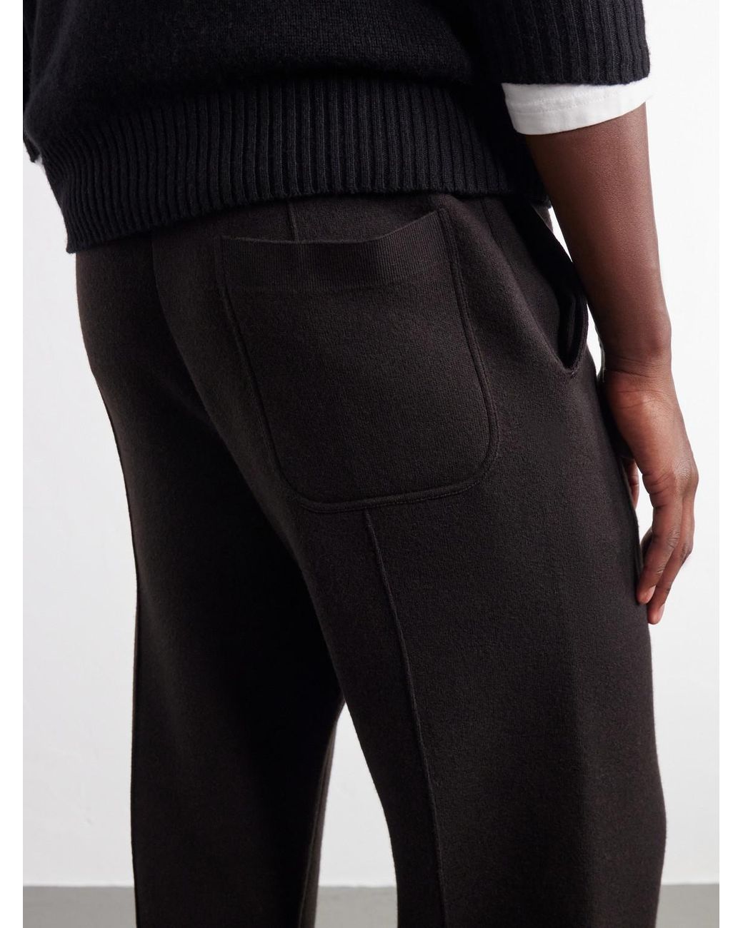 Tom Ford Black Tapered Wool-Jersey Sweatpants for men