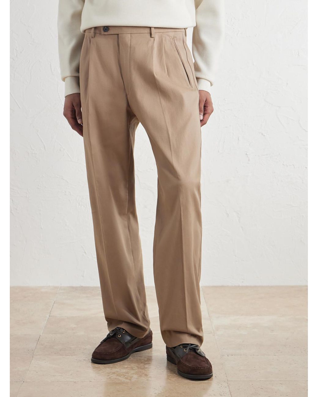 NN07 Natural Robin 10076 Straight-Leg Organic Stretch-Cotton Dobby Trousers for men