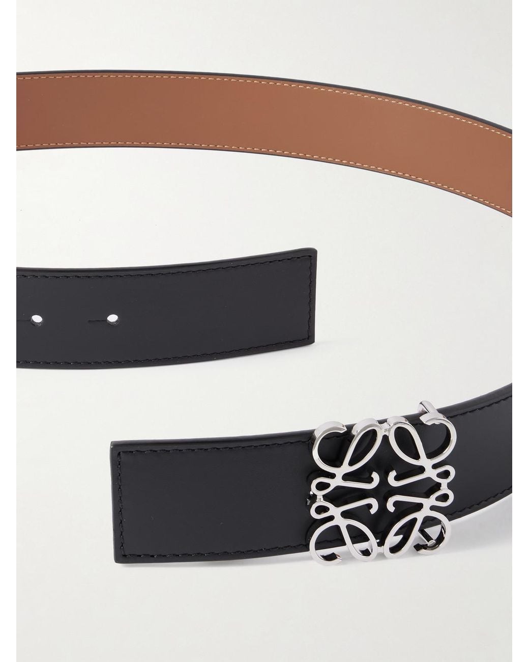 Loewe Black Anagram 3.5cm Reversible Leather Belt for men