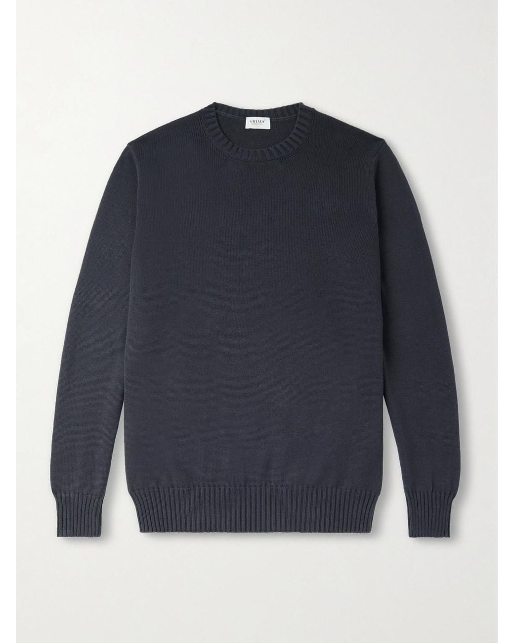 Ghiaia Blue Cotton Sweater for men