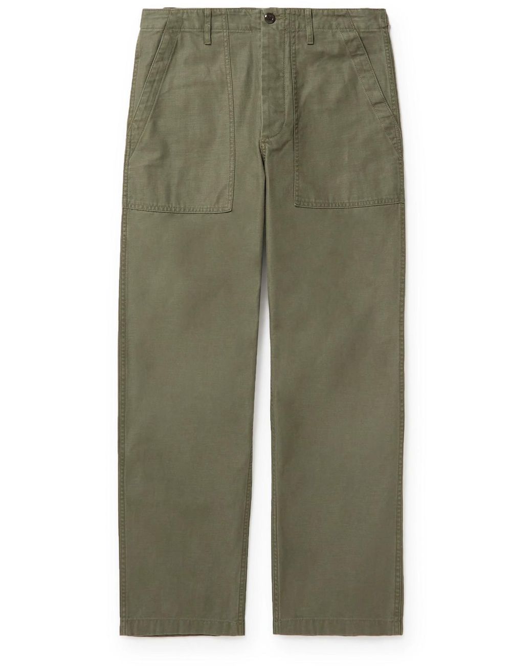 J.Crew Camp Slub Cotton-twill Trousers in Green for Men | Lyst