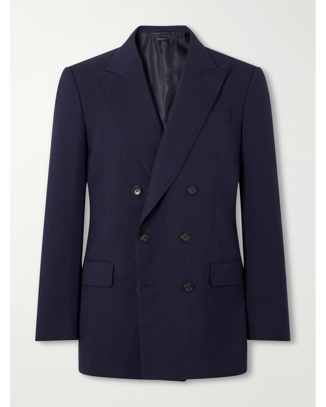 Tom Ford Blue Atticus Double-breasted Wool And Mohair-blend Blazer for men
