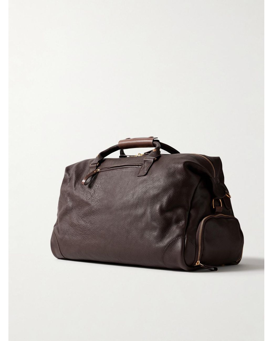 Logo-Debossed Full-Grain Leather Weekend Bag di Bennett Winch in Brown da Uomo