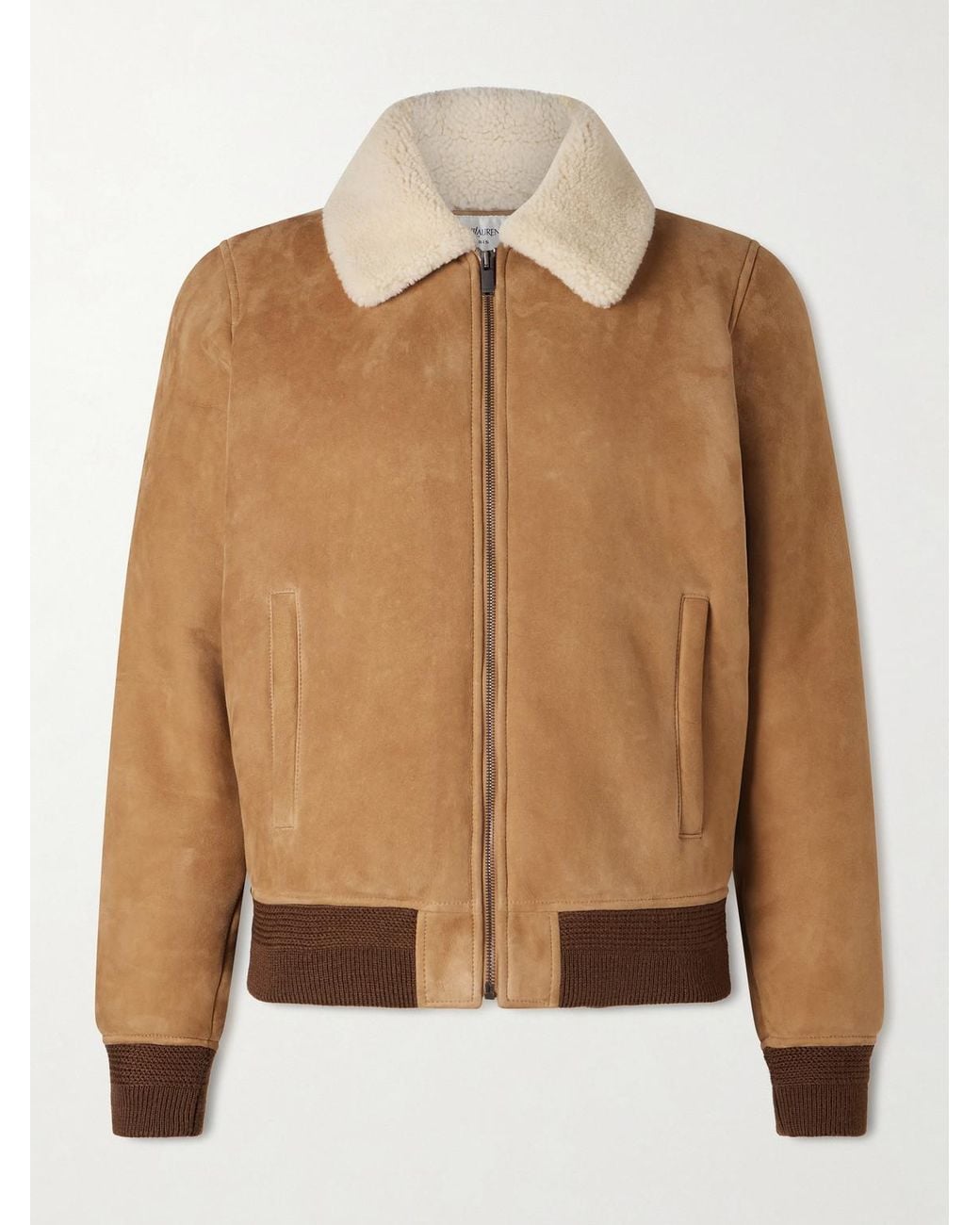 Saint Laurent Brown Shearling Blouson Jacket for men