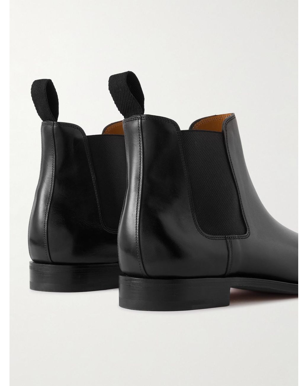 John Lobb Black Lawry Leather Chelsea Boots for men
