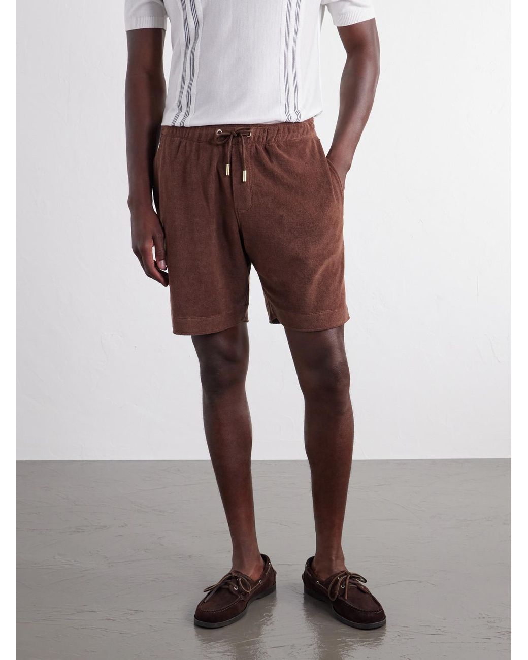 Orlebar Brown Red Straight-leg Organic Cotton-terry Shorts for men