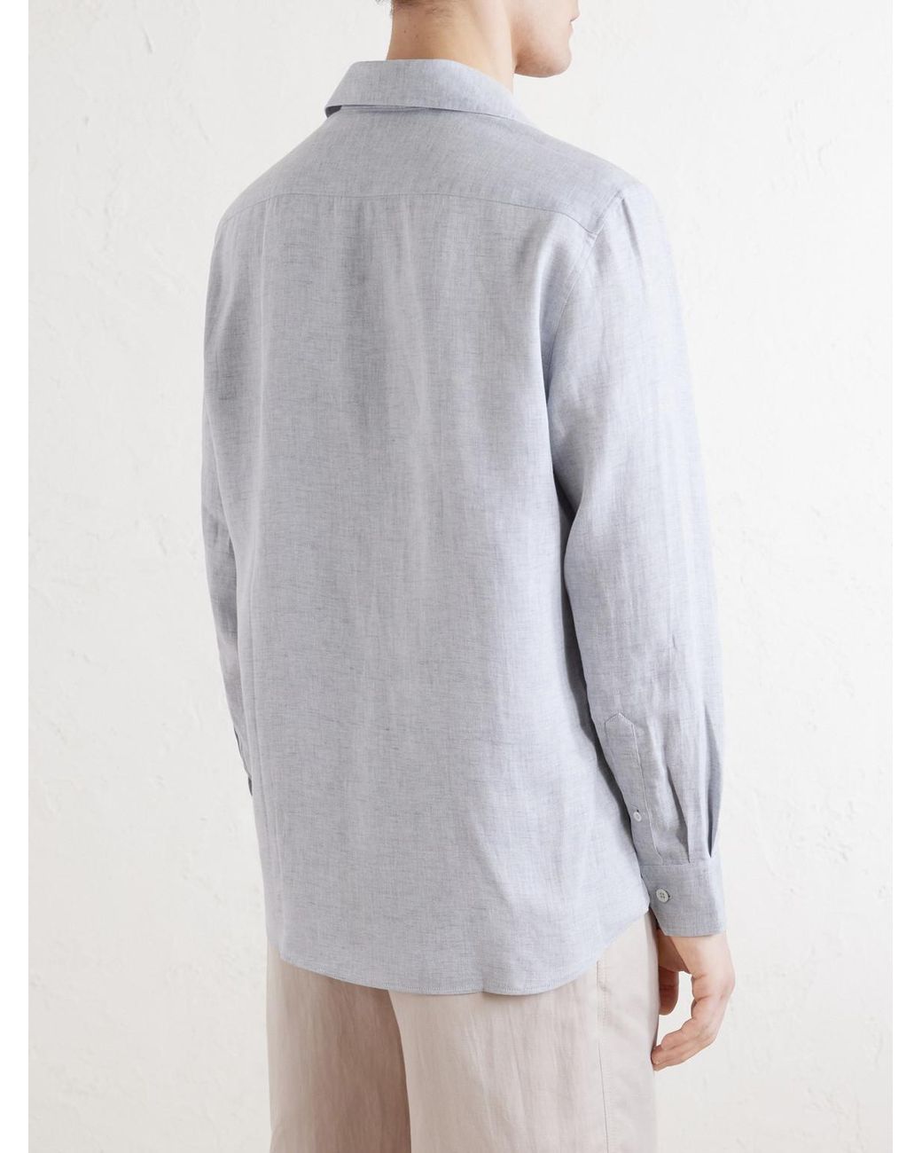 Brunello Cucinelli White Hemp, Linen And Cotton-Blend Shirt for men