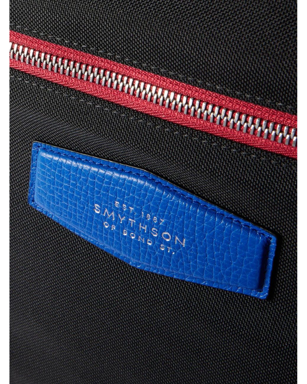 Smythson Blue Norton Leather-trimmed Econyl® Backpack for men