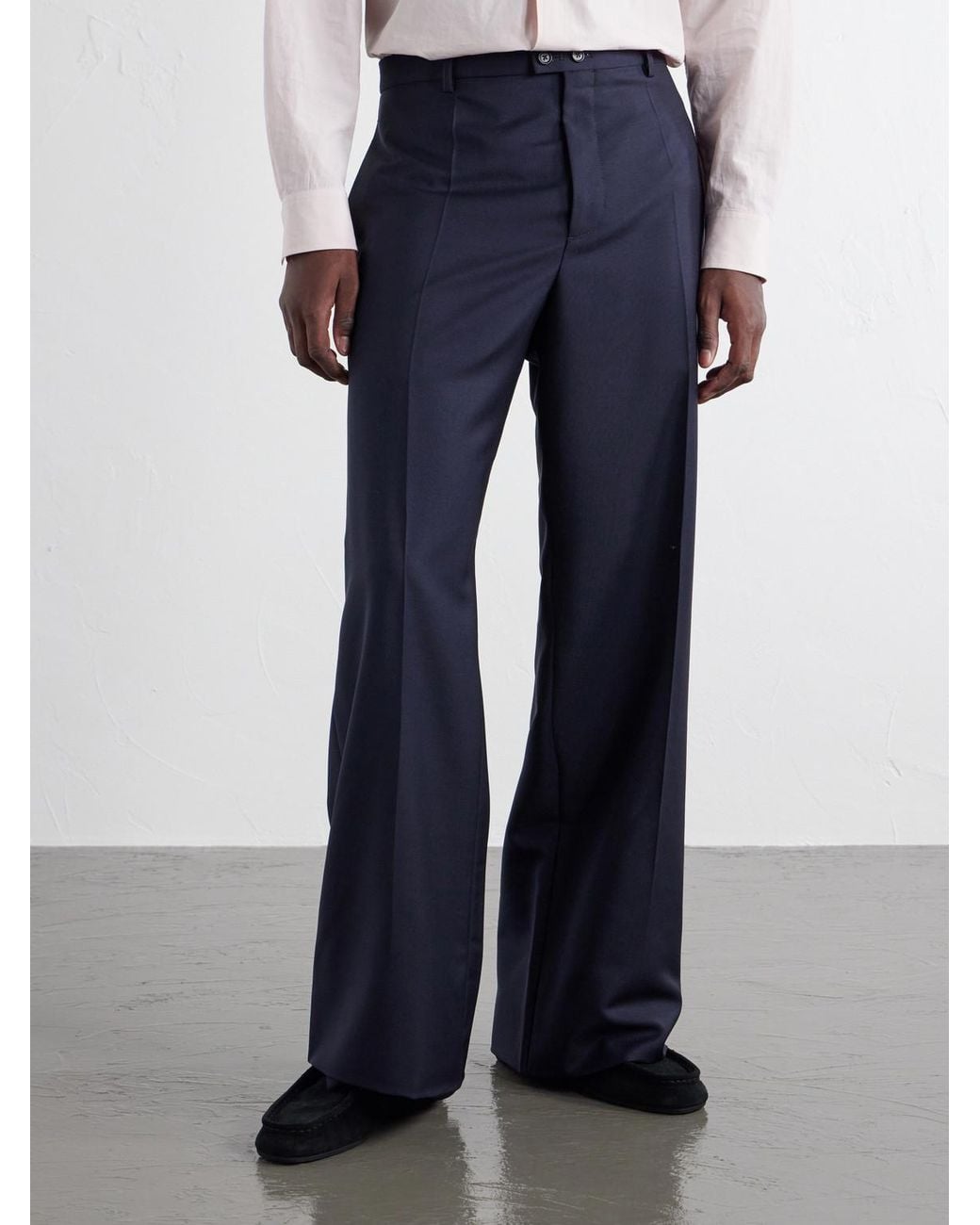 Jil Sander Blue Straight-Leg Wool And Mohair-Blend Trousers for men
