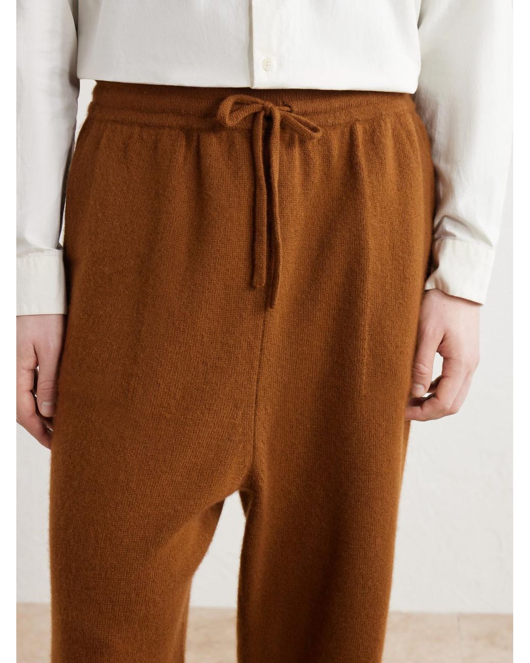 Casey Casey Brown Zwag Tapered Wool Sweatpants for men