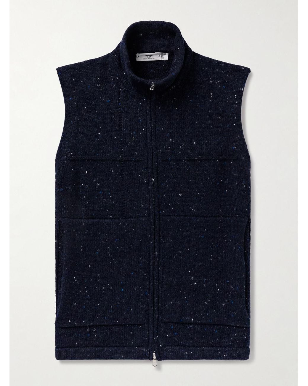 Inis Meáin Blue Lifeline Merino Wool And Cashmere-blend Gilet for men