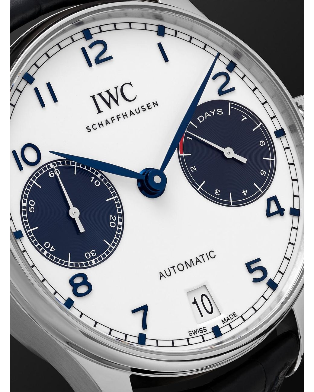 Iwc Black Portugieser Automatic Stainless Steel Watch, Ref. Iw500715 for men