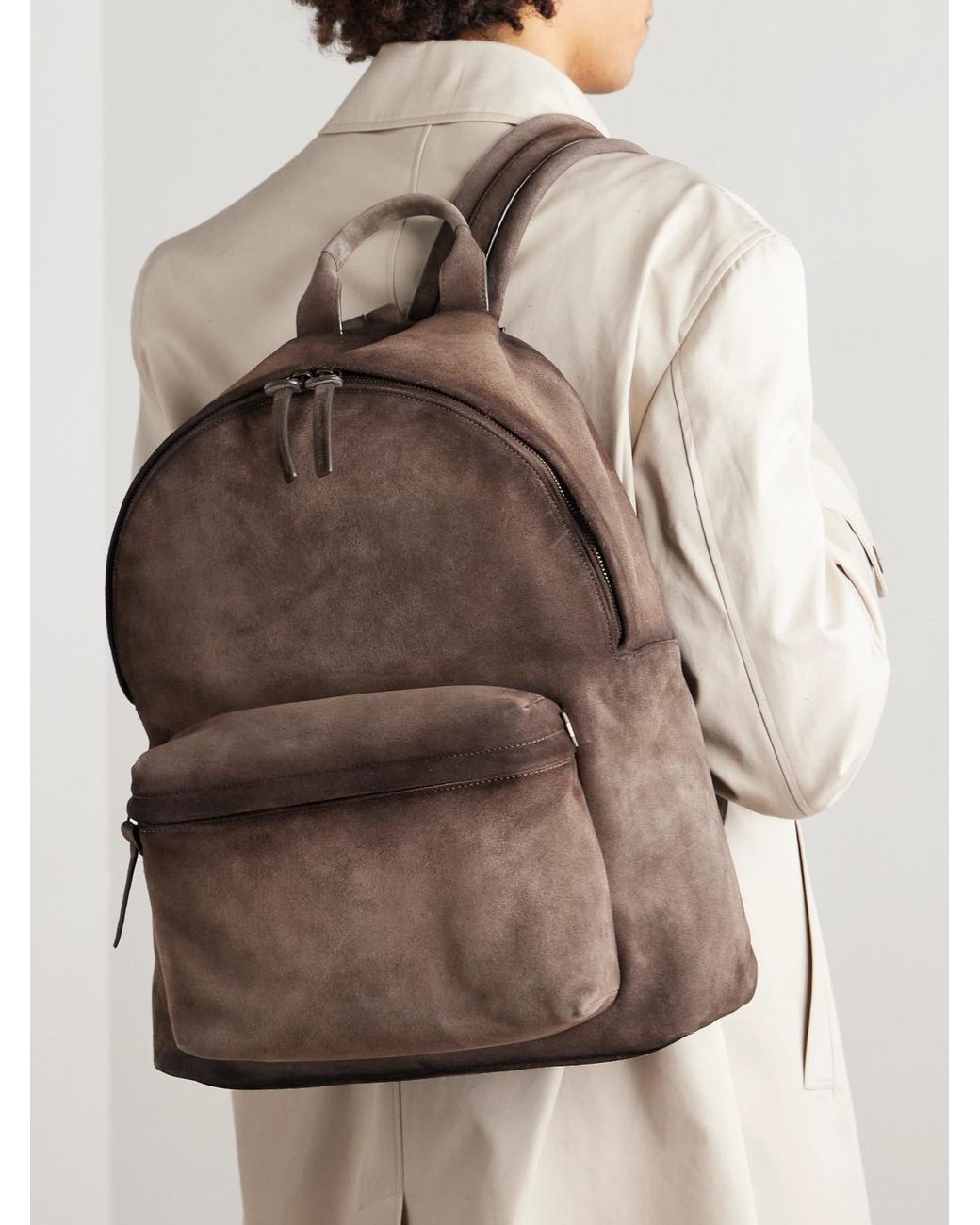 Officine Creative Brown Oc 001 Suede Backpack for men