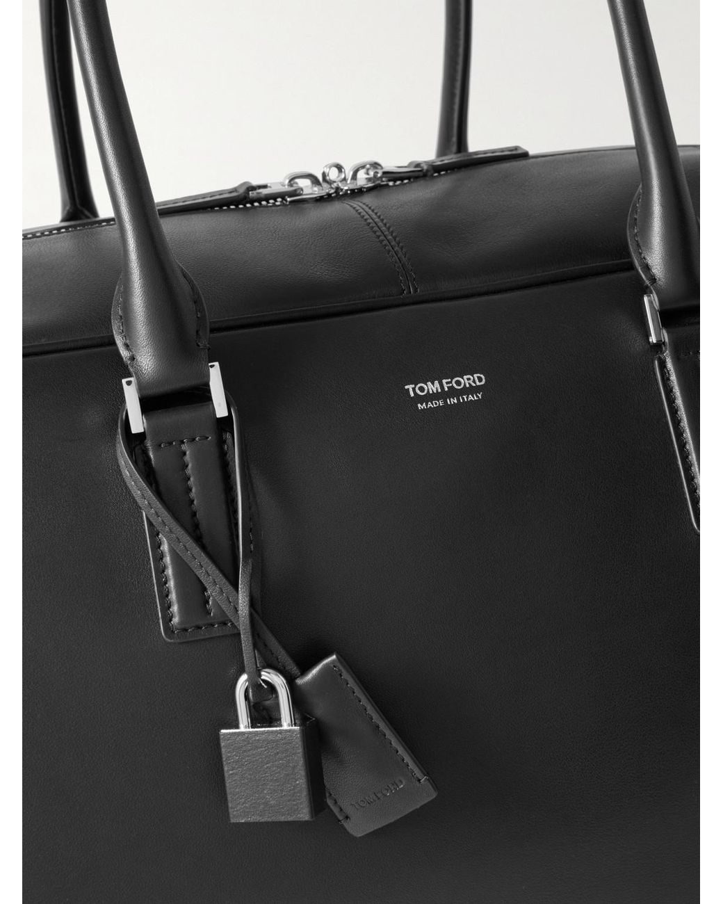 Tom Ford Logo-Print Leather Weekend Bag in Black für Herren