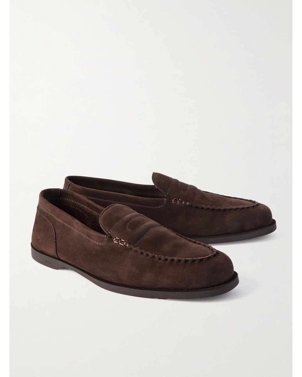 John Lobb White Pace Full-grain Nubuck Loafers for men