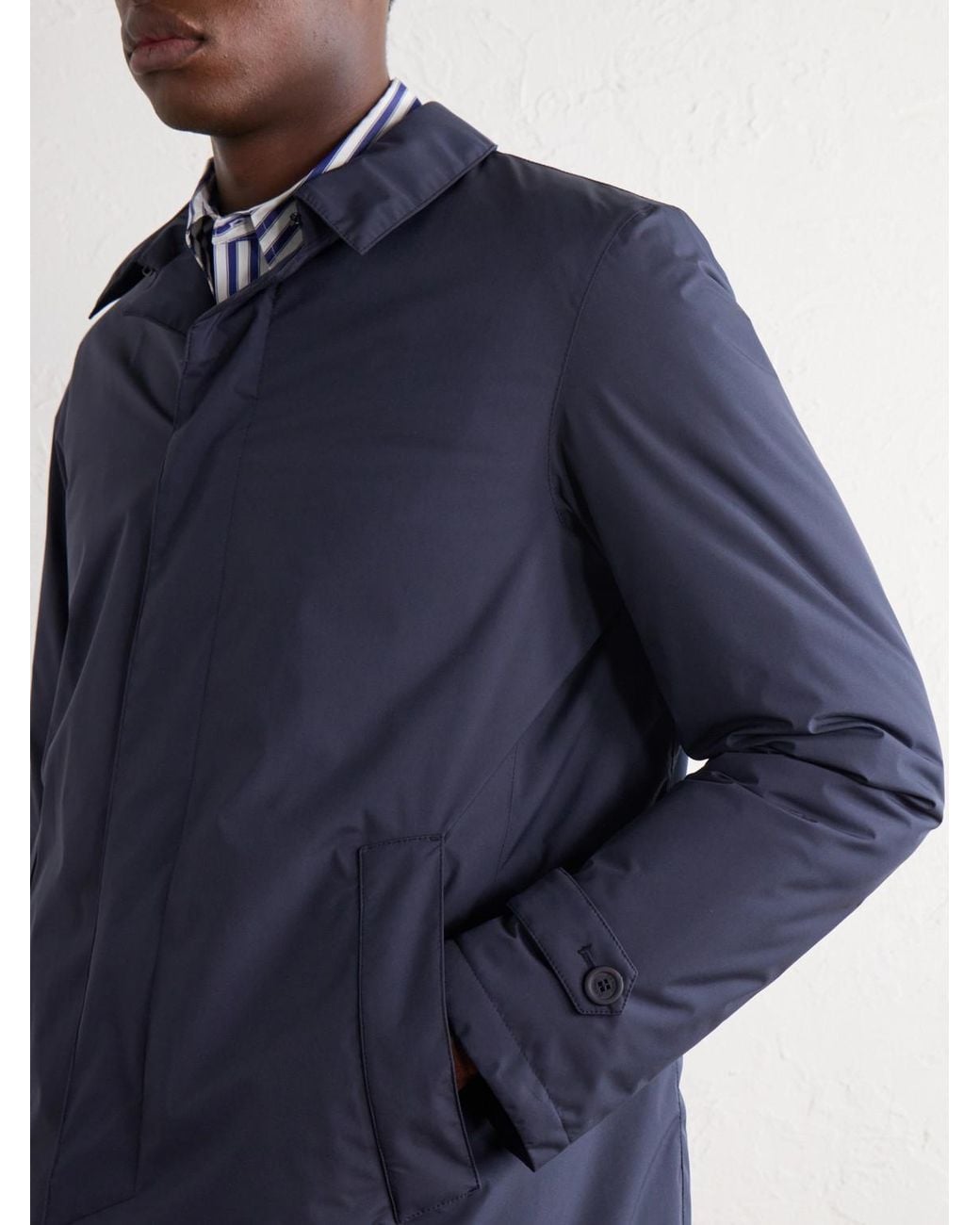 Herno Blue Shell Down Coat for men