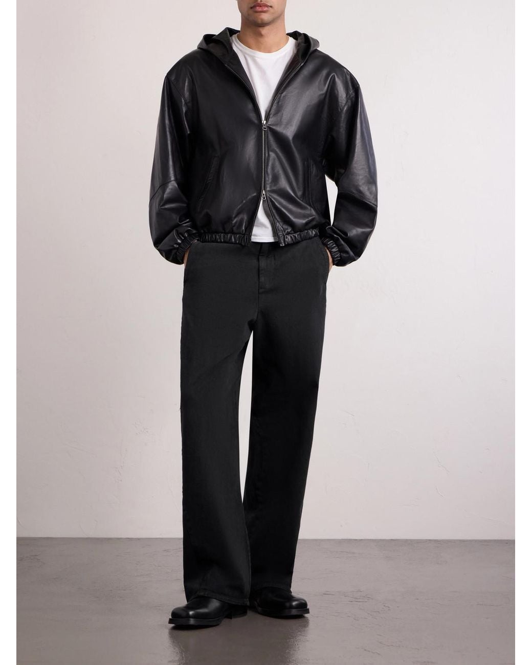 Amomento Blue Cotton Wide-Leg Jeans for men
