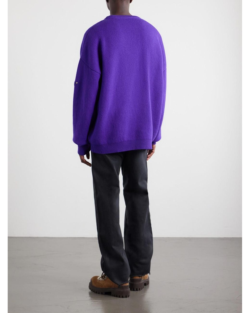 Balenciaga Purple City Embellished Wool-Blend Sweater for men