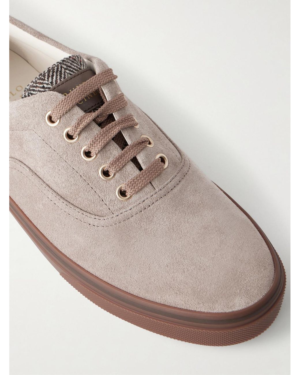 Brunello Cucinelli Brown Suede Sneakers for men