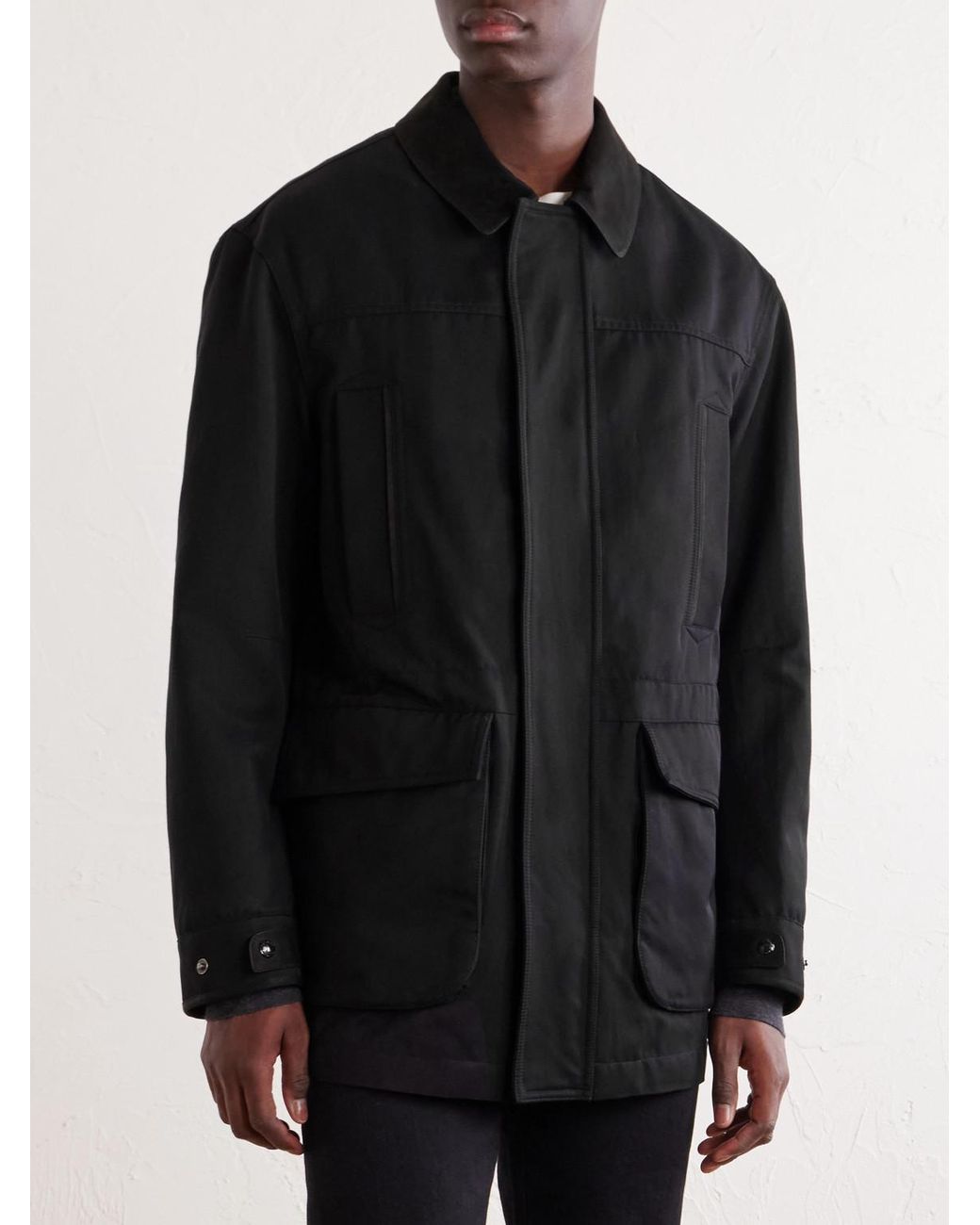 Tom Ford Black Suede-Trimmed Cotton-Blend Twill Jacket for men
