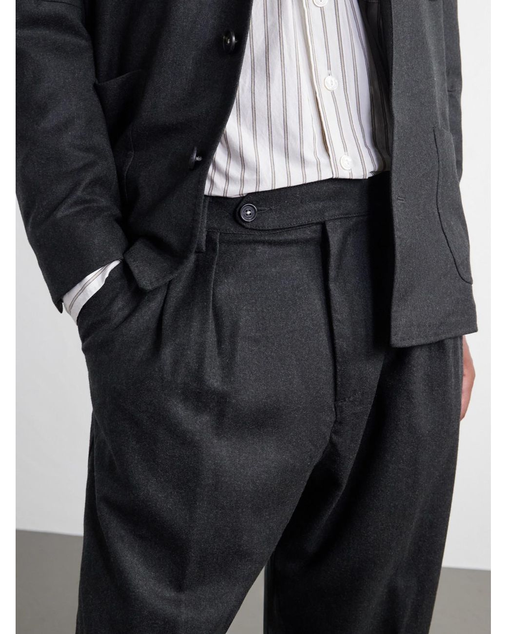 Massimo Alba Black Stan Straight-Leg Pleated Virgin Wool Suit Trousers for men