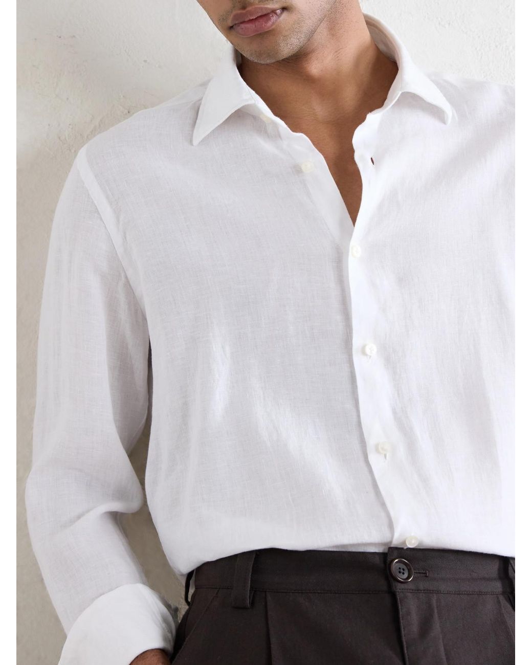 Slowear White Linen Shirt for men