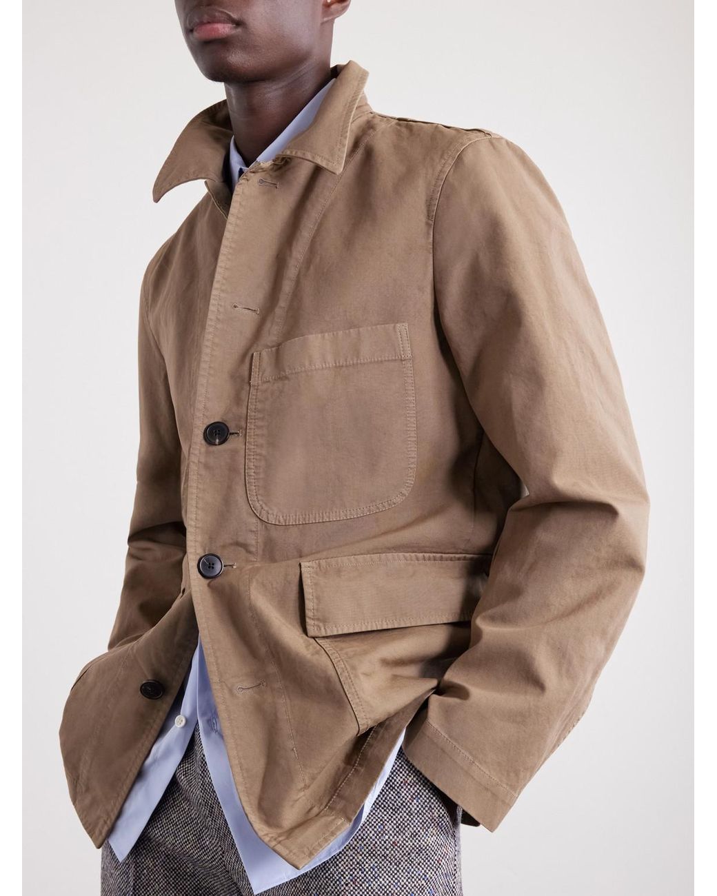 Dries Van Noten Natural Braxton Garment-Dyed Cotton Jacket for men