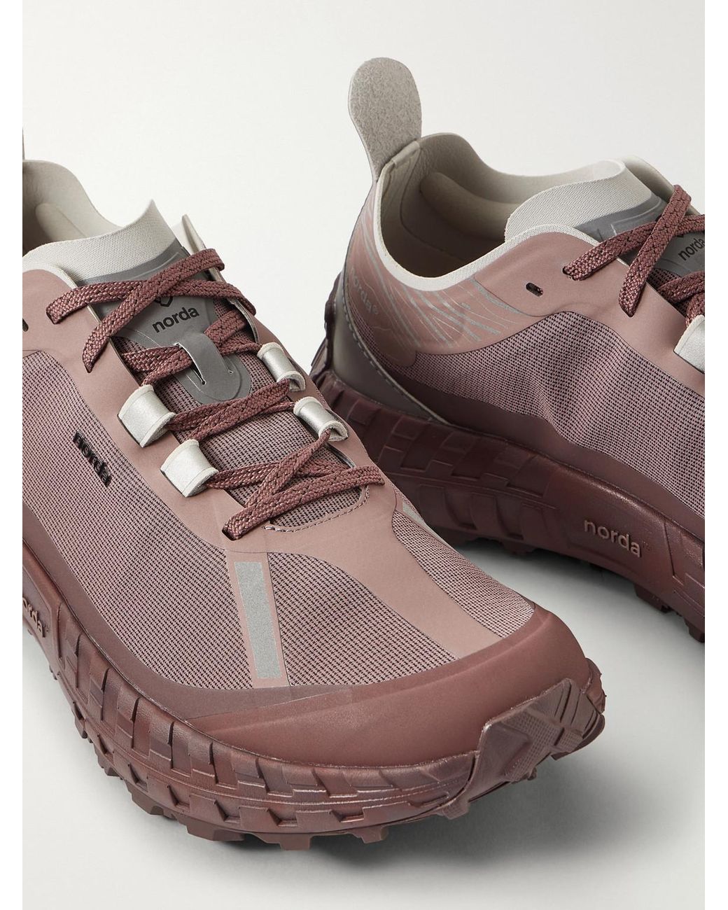 Norda Brown 001A Rubber-Trimmed Dyneema Running Sneakers for men