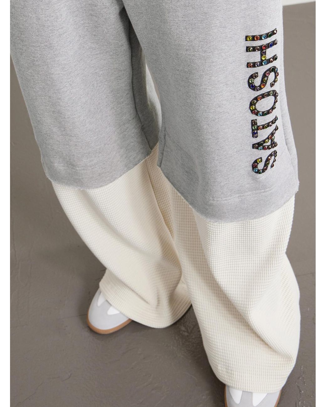 Satoshi Nakamoto White Wide-leg Logo-embellished Cotton-jersey And Waffle-knit Sweatpants for men