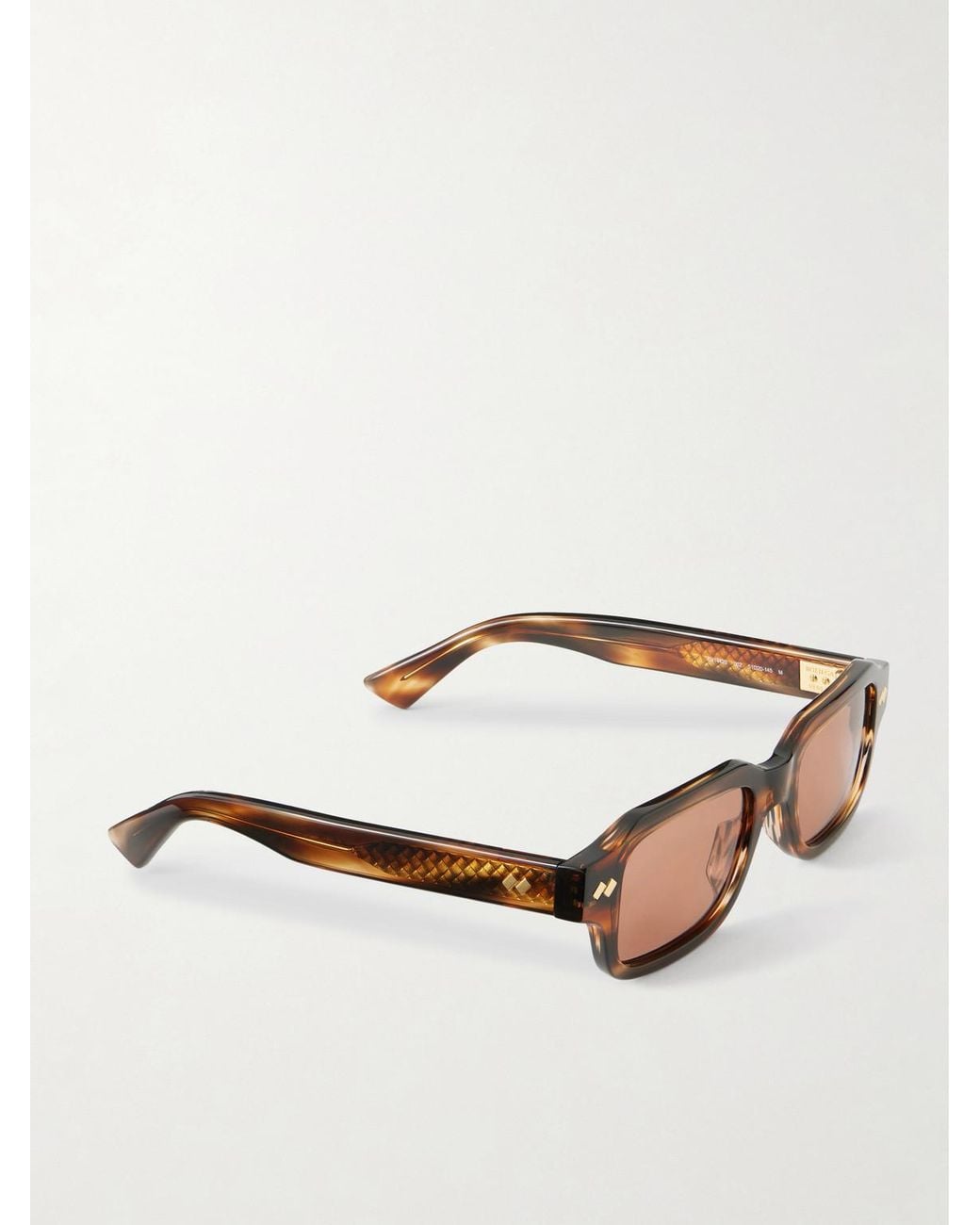 Bottega Veneta Brown Intrecciato Square-frame Acetate And Gold-tone Sunglasses for men