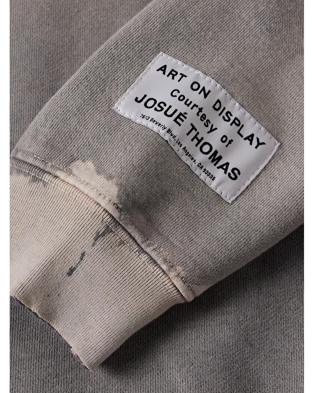 【GALLERY DEPT.】Ventura ロゴアップリケ フーディー グレー GALLERY DEPT. Ventura Logo-Appliquéd Distressed Cotton